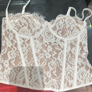 White Fox Boutique Lace Bustier in White